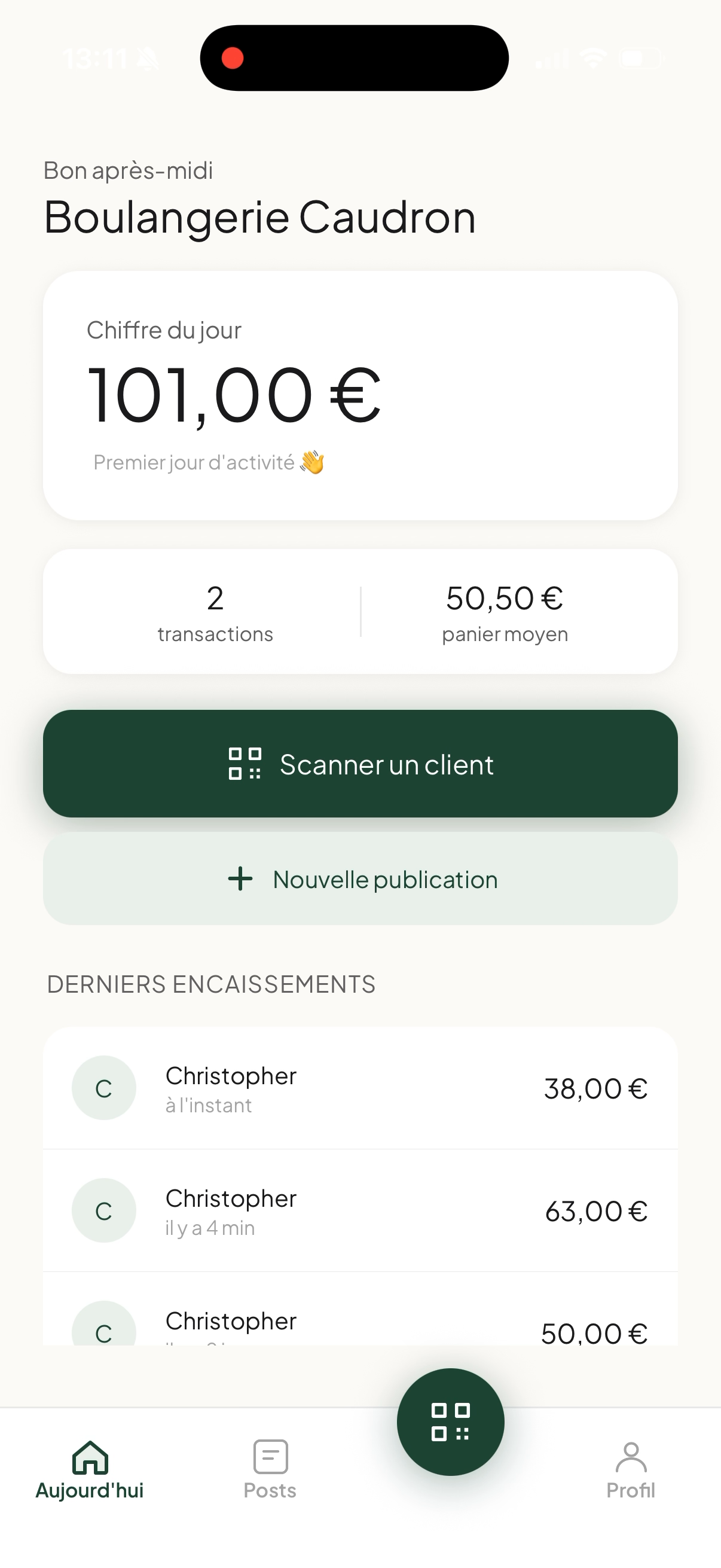 Espace commerçant — Ma boutique