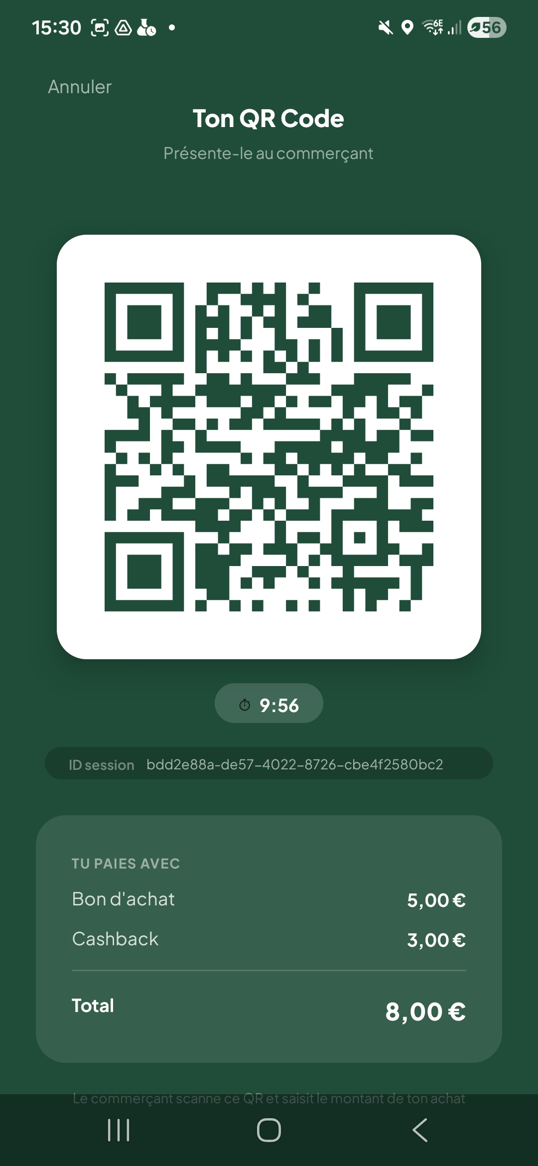 Étape 1 — QR code généré